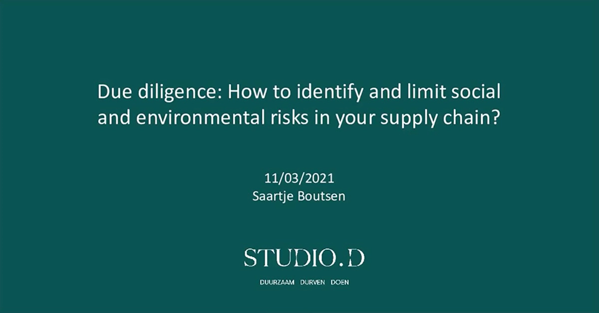 Webinar: Sustainable fashion - prepare your business for EU policy: Due Diligence
