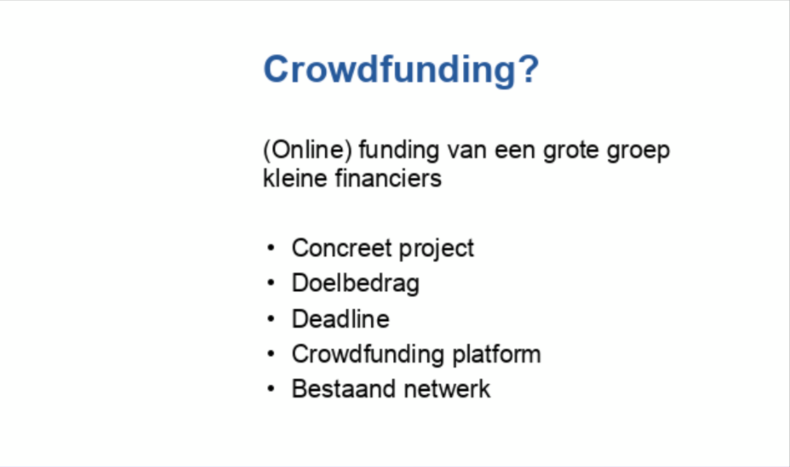 Crowdfunding: de basis
