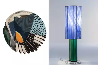 Maarten De Ceulaer Feathers Round, CC Tapis / Stained glass light, Atelier Mestdagh